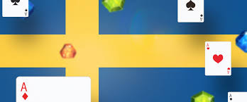 Svensk flagga, spelkort och ädelstenar